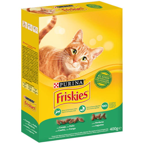 ALIMENTO GATO FRISKIES COELHO/ FRANGO/VERDURAS 400GR CARTÃO