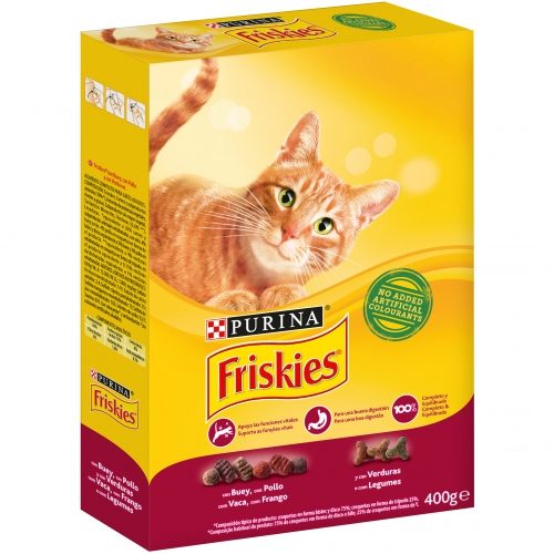ALIM GATO FRISKIES VACA/FRANGO 400GR CARTÃO