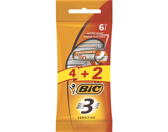 LAMINA BIC 3 SENSITIVE 4+2UN