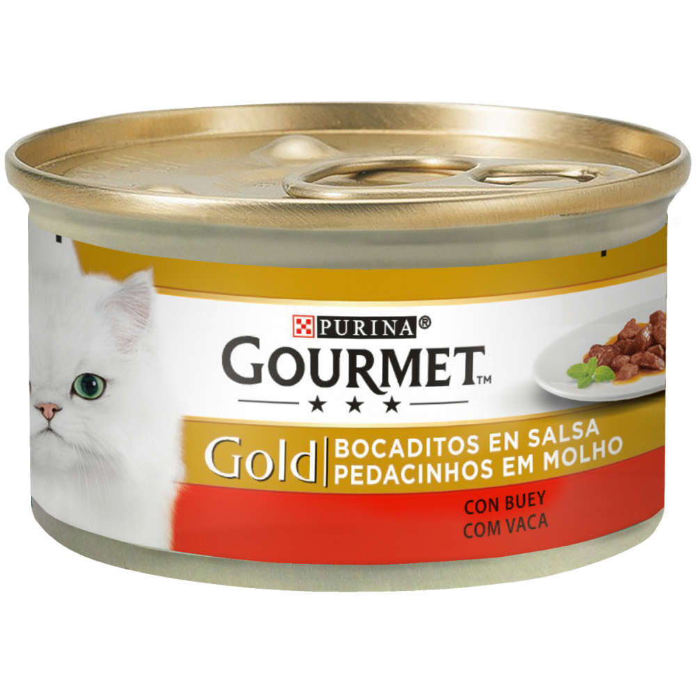 ALIM GATO GOURMET GOLD PED MOL VACA 85GR