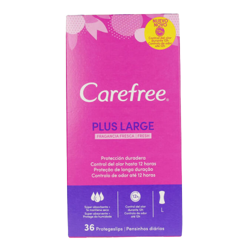 PENSO DIÁRIO PROTEGESLIP PLUS LARGE FRESH CAREFREE 36U