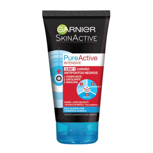 CREME EXFOLIANTE GARNIER PURE ACTIVE INTENSIVE CARVÃO 3/1 150ML