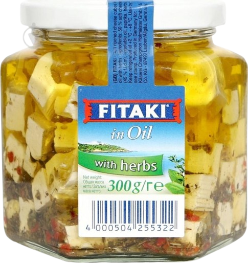 QUEIJO FETA EM ÓLEO ERVAS FITAKI FRASCO 300GR