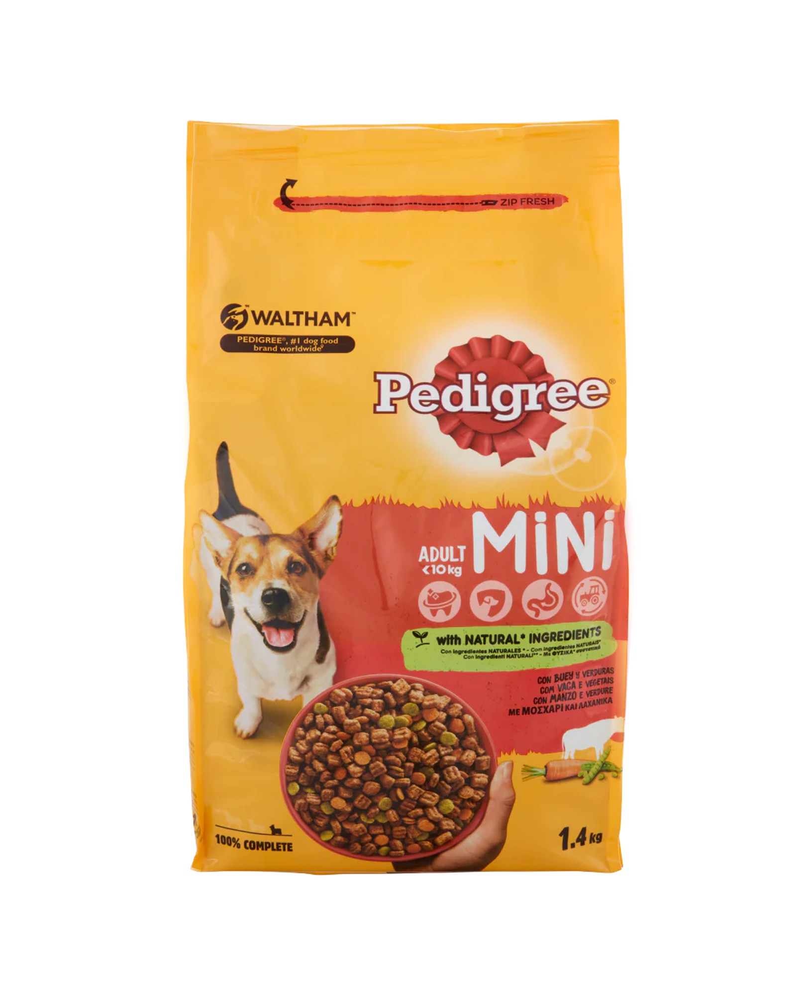 ALIMENTO SECO P/ CÃO ADULTO MINI VACA E VEGETAIS PEDIGREE 1,4KG