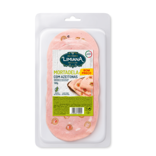MORTADELA C/AZEITONAS FATIAS 100G SALSICHARIA LIMIANA