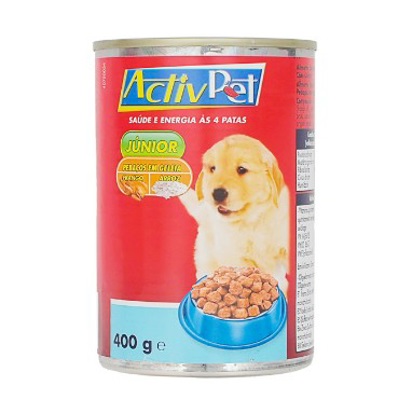 ALIMENTO HÚMIDO CÃO JUNIOR GALINHA E ARROZ ACTIVPET 400GR