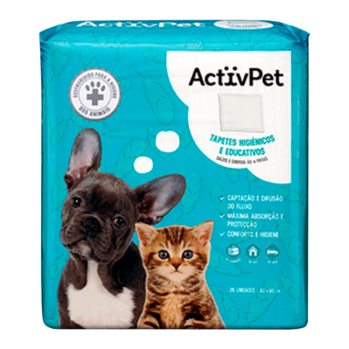 TAPETE HIGIÉNICO E EDUCATIVO P/ CÃO E GATO ACTIVPET 20UN - Image 2