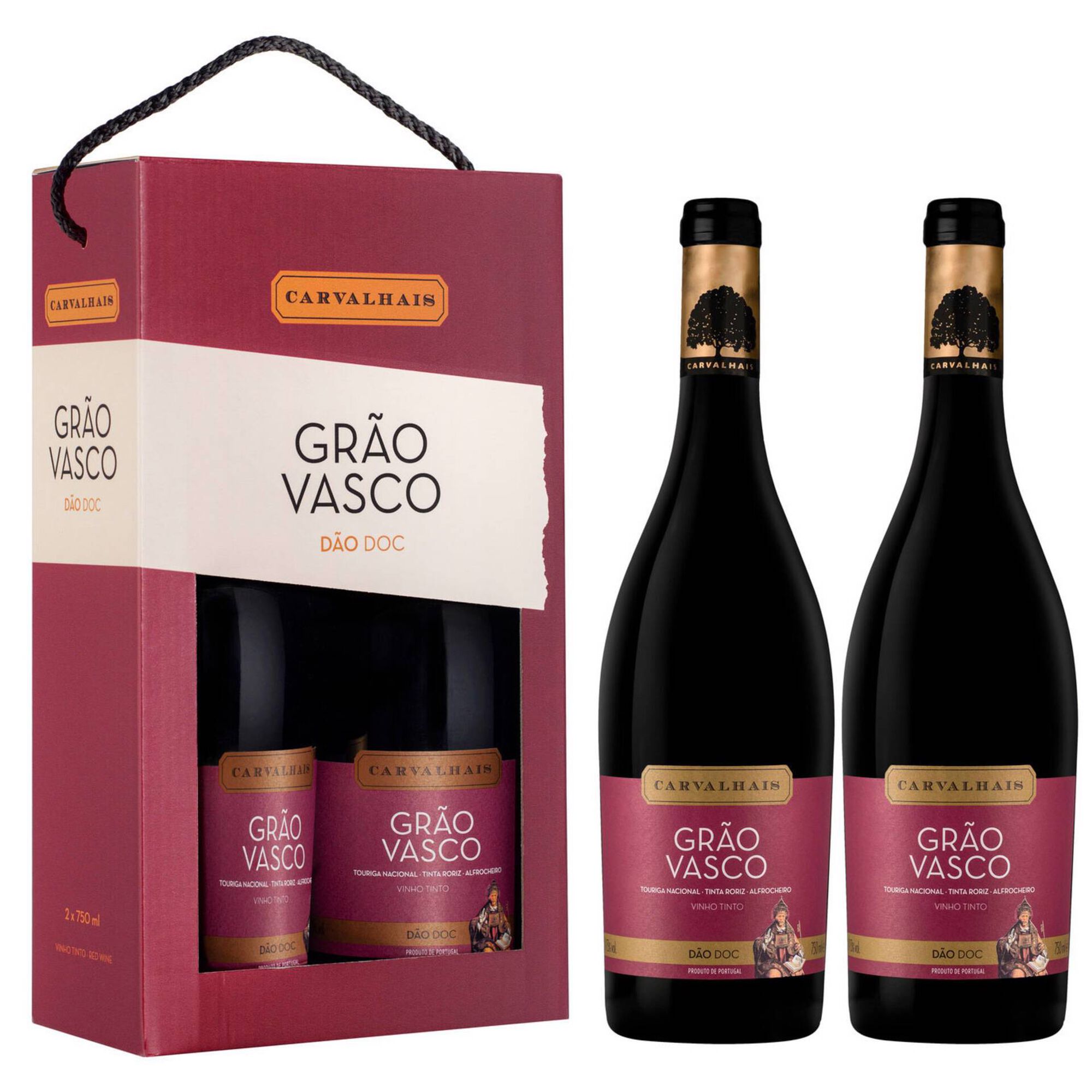 VINHO TINTO GRÃO VASCO 2X75CL