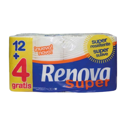 PAPEL HIGIÉNICO RENOVA SUPER 12+4ROLOS