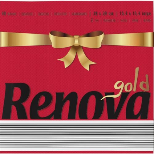 GUARDANAPO RENOVA GOLD VERMELHO F/D 39X39 40UN