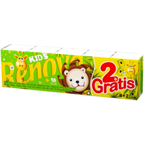 LENÇOS KIDS RENOVA 8+2U GRÁTIS