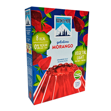 GELATINA VEGETAL LIGHT MORANGO BRANCA NEVE 30GR