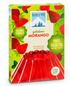 GELATINA VEGETAL MORANGO -30%AÇUCAR BRANCA NEVE 57GR