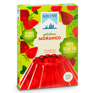 GELATINA VEGETAL MORANGO -30%AÇUCAR BRANCA NEVE 57GR