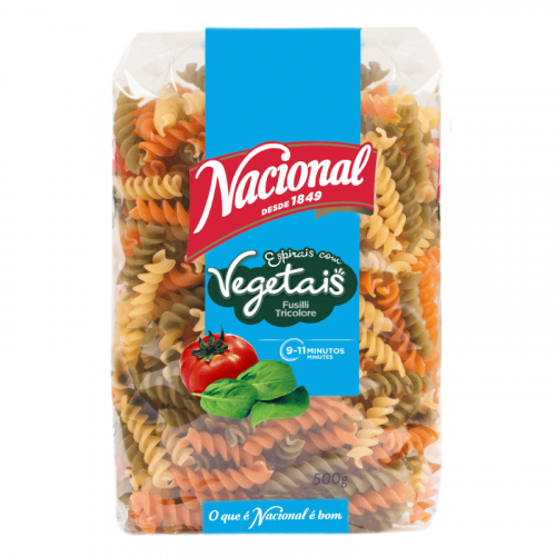 MASSA ESPIRAIS VEGETAIS NACIONAL 500GR