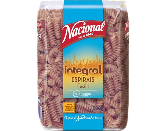 MASSA ESPIRAIS INTEGRAL NACIONAL 500GR