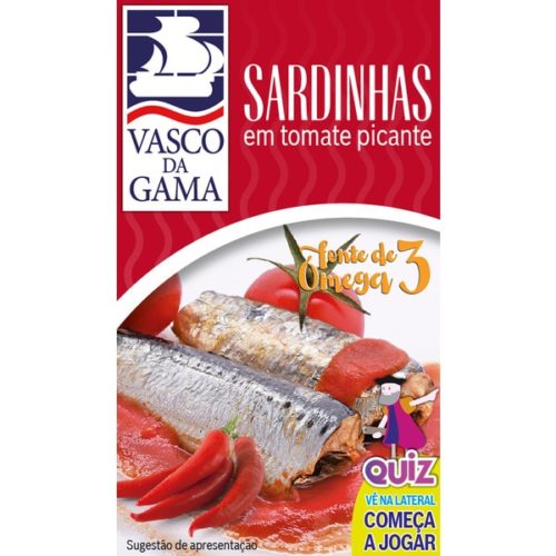 SARDINHA TOMATE PICANTE VASCO GAMA 120GR
