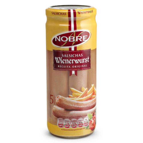 SALSICHAS WIENNERWURST NOBRE 5UN 440GR FRASCO