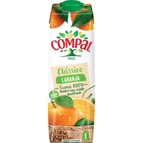 SUMO COMPAL 100% FRUTA LARANJA 1L