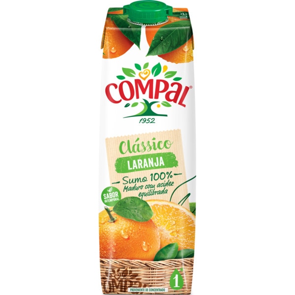 SUMO COMPAL 100% FRUTA LARANJA 1L