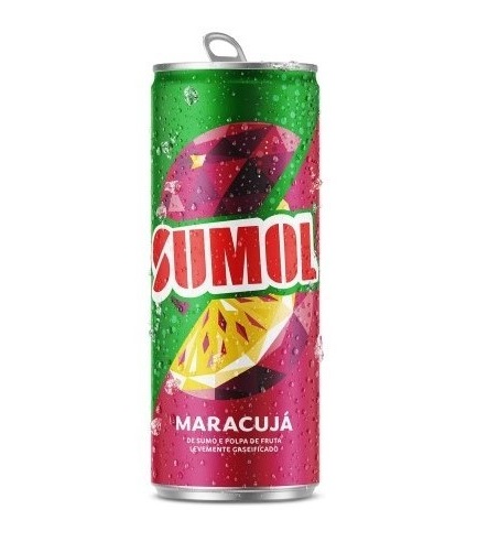 REFRIGERANTE C/GÁS SUMOL MARACUJÁ 33CL LATA SLEEK