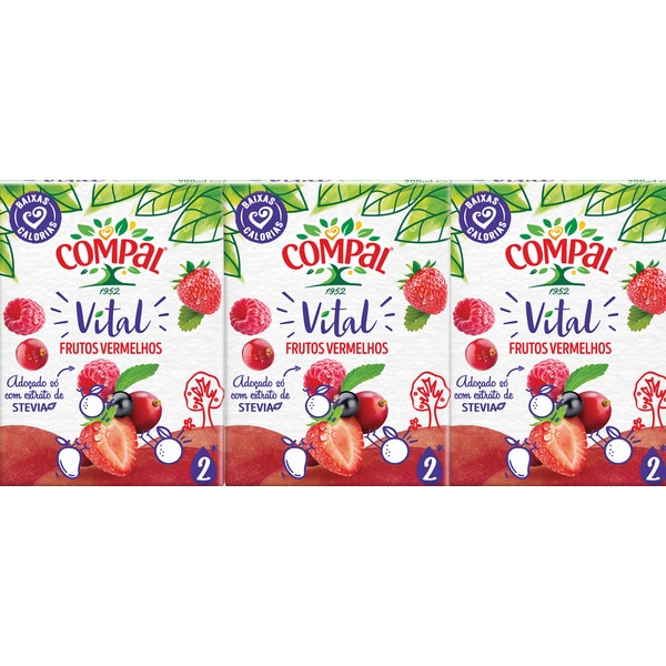 SUMO COMPAL VITAL FRUTOS VERMELHOS 3X200ML