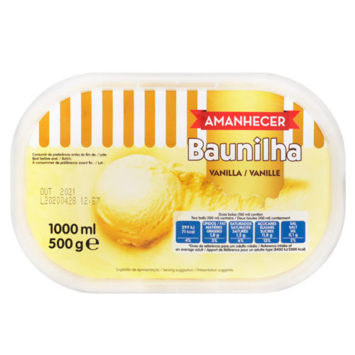 GELADO AMANHECER BAUNILHA 1L