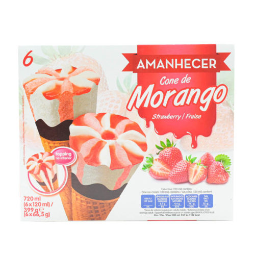 GELADO CONE MORANGO AMANHECER 6X120ML