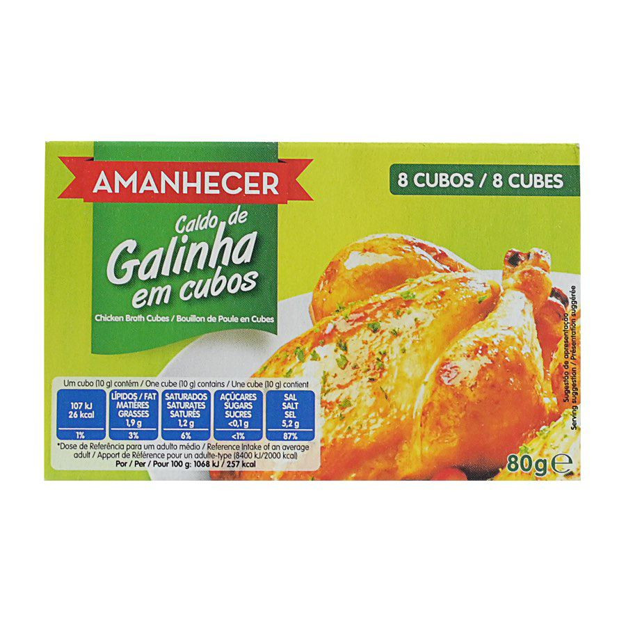 CALDOS AMANHECER GALINHA 8 CUBOS (80GR)