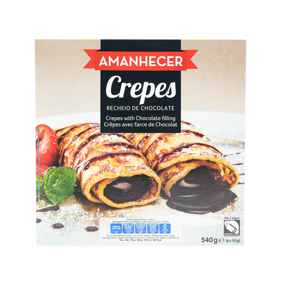 CREPES CHOCOLATE AMANHECER 6X90GR