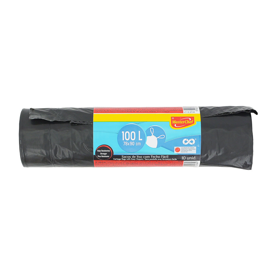 SACOS LIXO FECHO FÁCIL 100L MASTERCHEF 10UN
