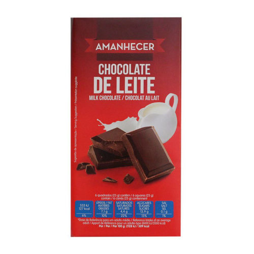 TABLETE CHOCOLATE LEITE AMANHECER 100GR