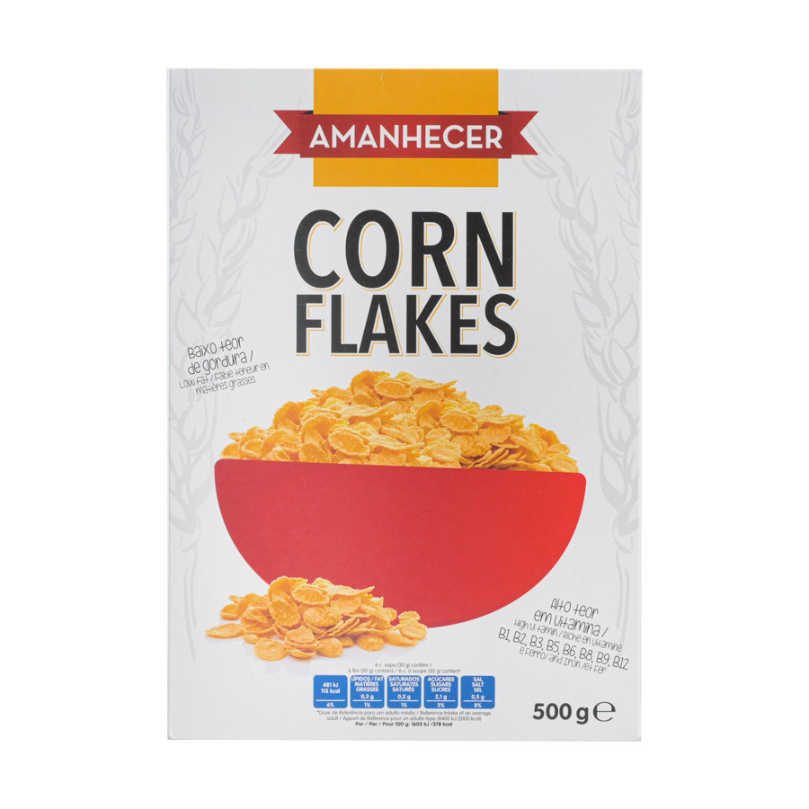 CEREAIS CORN FLAKES AMANHECER 500GR