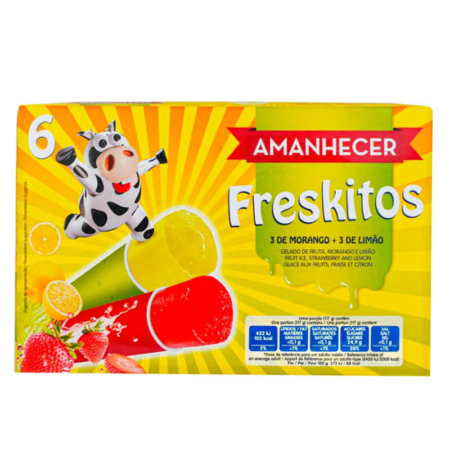 GELADO AMANHECER FRESKITOS MORANGO/LIMÃO 6X110ML