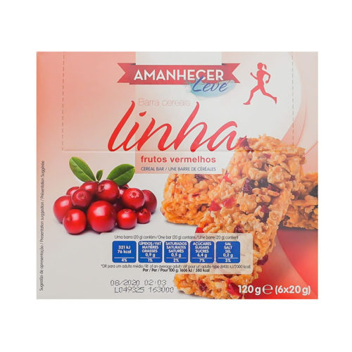 BARRA CEREAIS AMANHECER F VERMELHOS 6X20GR