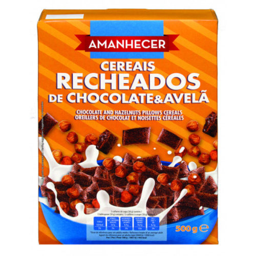 CEREAIS RECHEADOS CHOCOLATE AVELÃ AMANHECER 500GR