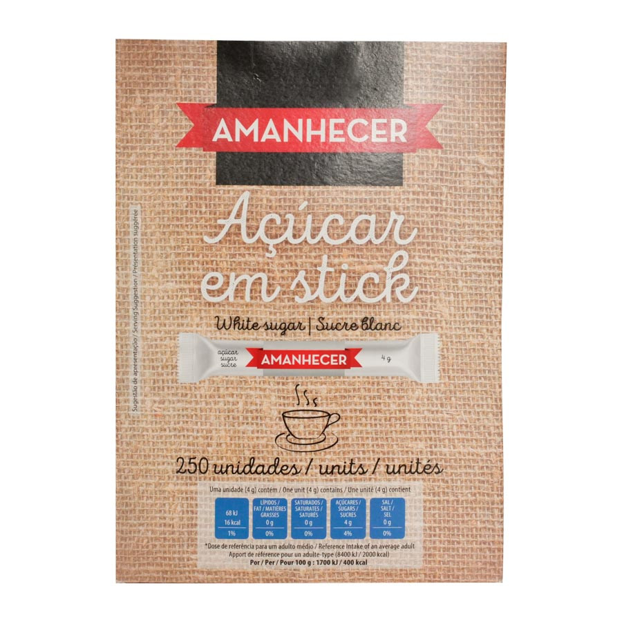 AÇUCAR AMANHECER STICKS 250X4GR