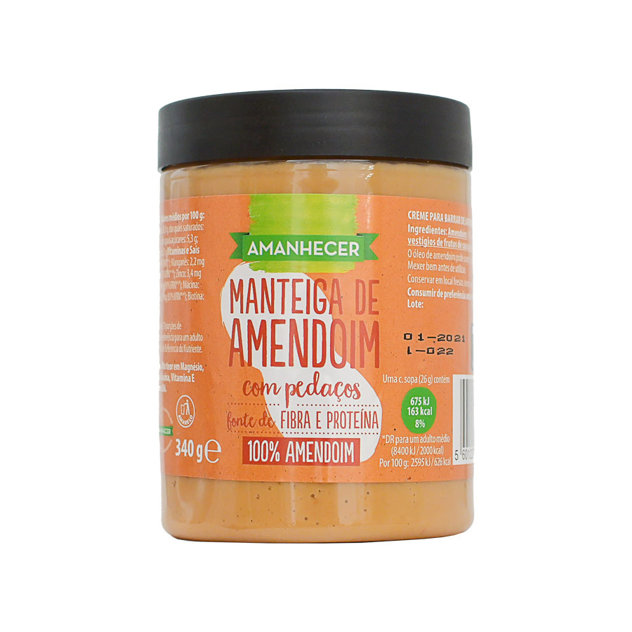 MANTEIGA AMENDOIM C/PEDAÇOS AMANHECER 340GR