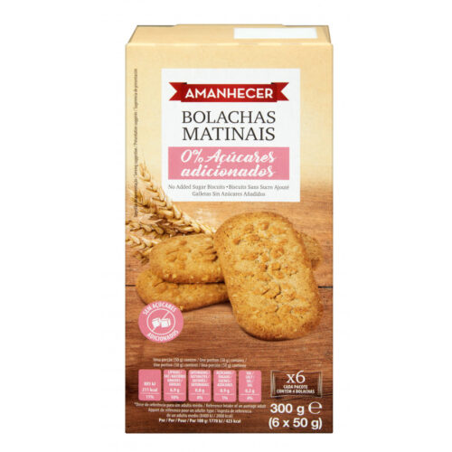 BOLACHAS MATINAIS S/ ADIÇÃO AÇÚCAR AMANHECER 300GR