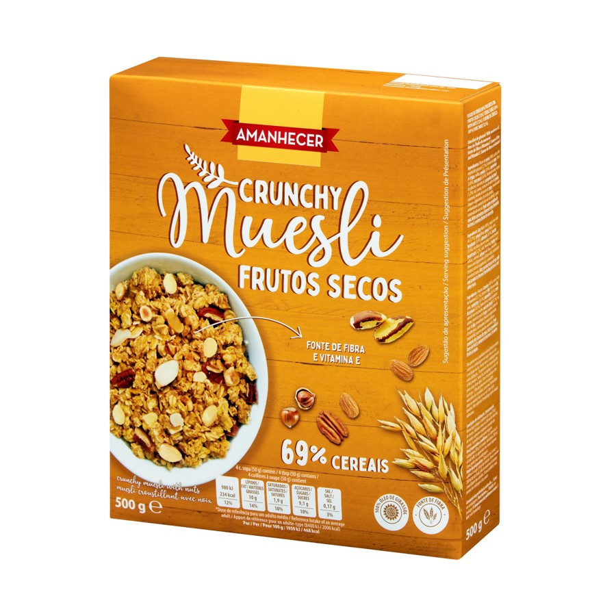 CEREAIS CRUNCHY MUESLI FRUTOS SECOS AMANHECER 500GR