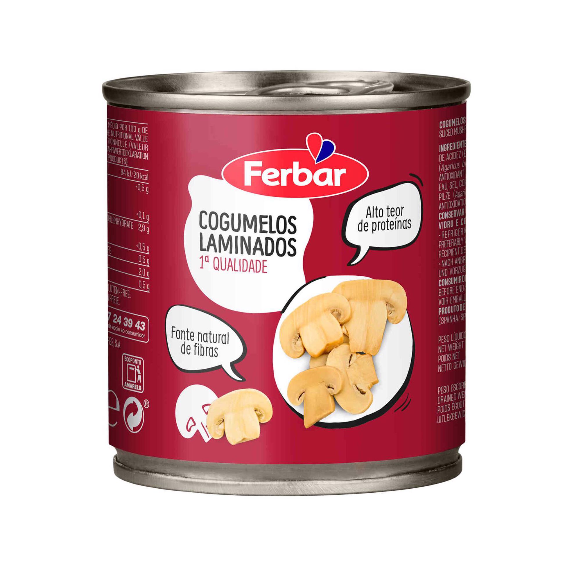 COGUMELOS LAMINADOS FERBAR 185GR
