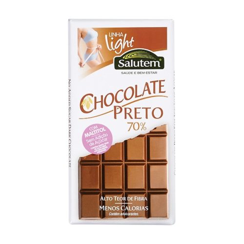 CHOC PRETO 70% S/AÇUC SALUTEM 75GR
