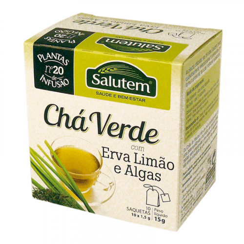 INFUSÃO 20 CHÁ VERDE ALGAS LIMÃO SALUTEM 10SAQ