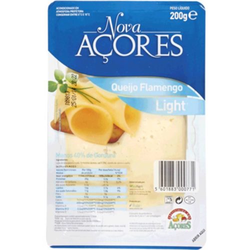 QUEIJO FLAMENGO LIGHT FATIADO NOVA AÇORES 200GR