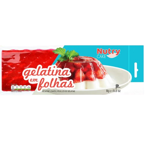 GELATINA EM FOLHAS ENCARNADAS NUTRY 8G