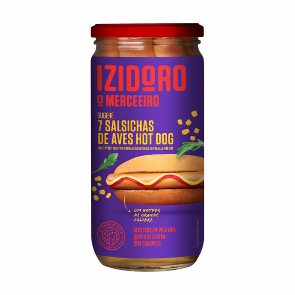 SALSICHAS AVES HOT DOG IZIDORO FRASCO 7UN