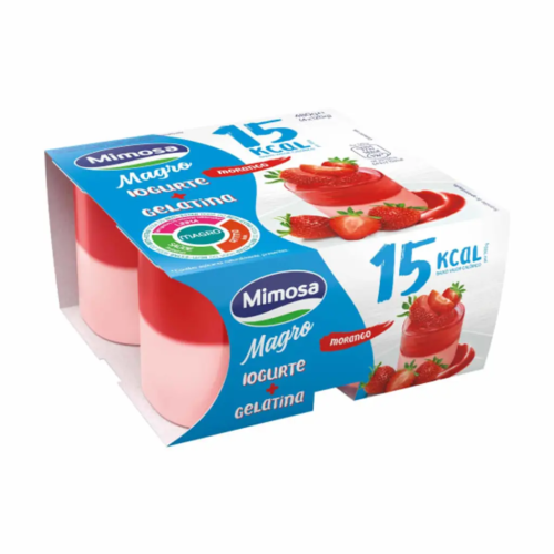 IOG MIMOSA MAGRO C/ GELATINA MORANGO 4X120GR