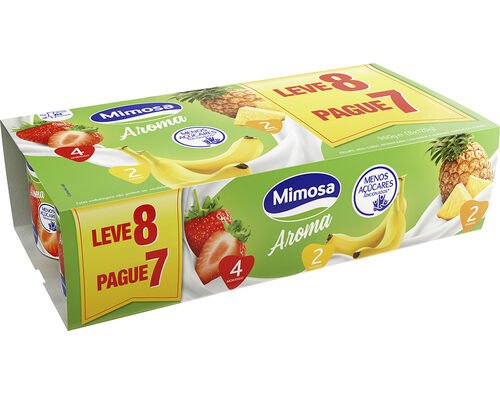 IOGURTE MIMOSA MULTISABORES MORANGO/BANANA/ANANAS L8P7 8X120G