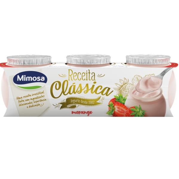IOGURTE RECEITA CLÁSSICA MORANGO MIMOSA 3X125GR