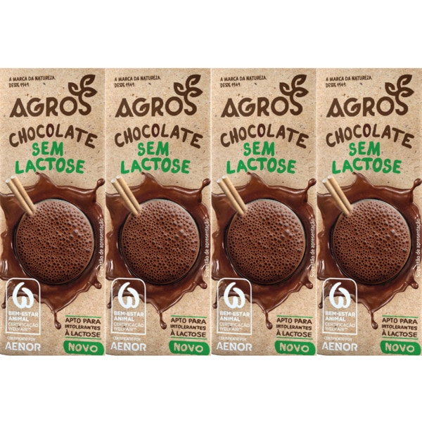 LEITE C/CHOC AGROS S/ LACT 4X200ML